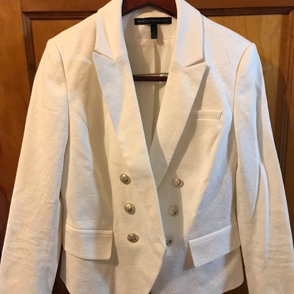 White House Black Market Jackets & Blazers - White House / Black Market white blazer gold buttons size M